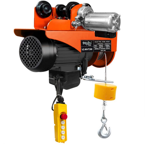 VOLTZ VZ-MHT300 Mini Electric Hoist – 300KG/150KG Capacity, 20M /10M Lift, 650W Motor, 220V Single Phase, Heavy-Duty with Electric Trolley