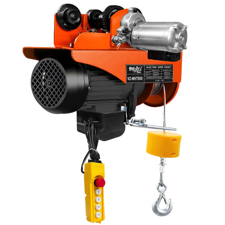 VOLTZ VZ-MHT-800 Mini Electric Hoist – 400/800kg Capacity, 1400W Motor, 220V, Single & Double Hook, 20m/10m Lift, Heavy-Duty with Electric Trolley & Remote Control