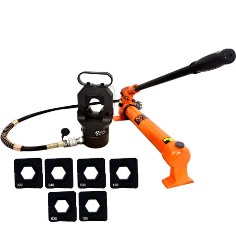 VOLTZ HC-630 + CP-700 hydraulic crimping tool with Hand Pump Head 150, 185, 240, 300, 400, 500, 630 DIE FOR CRIMPING COPPER AND ALUMINIUM TERMINAL CABLE LUGS WITH OIL SEAL Manual Hydraulic Crimper