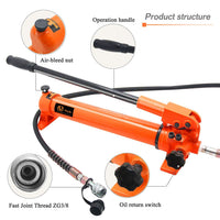 VOLTZ  RSC 5050700 Hydraulic cylinders 50T 2Inch Stroke Hydraulic Cylinder Jack Solid With Hand pump Single Acting Hydraulic Ram Cylinder 50mm Hydraulic Lifting Cylinders (50T 2Inch)