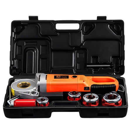 VOLTZ VZ-PMT-2300-1 Electric Pipe Threader Upgraded Pipe Threading Machine Uses Pure Copper Motor 2300W Portable Handheld NPT Threader Kit with 4 HSS Dies (1/2”-1-1/4”)