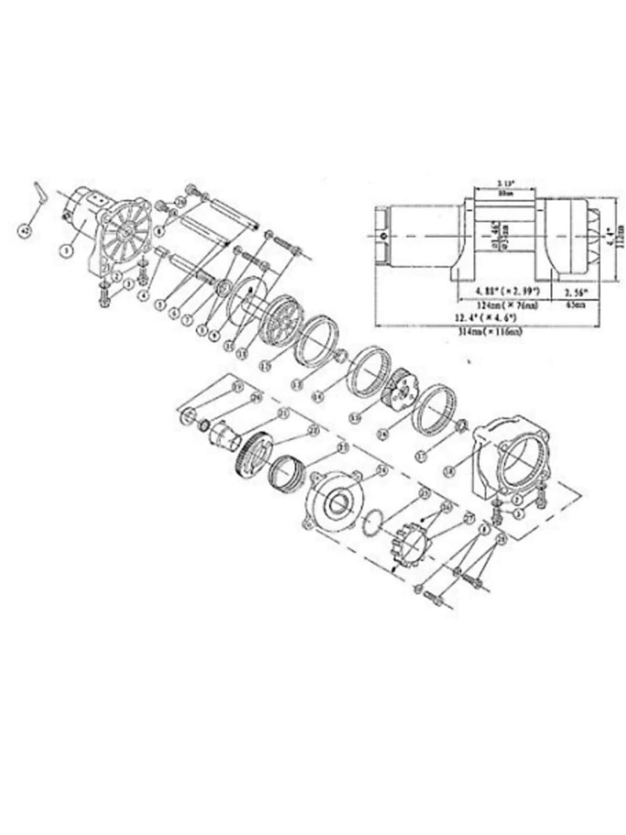 VOLTZ RUNVA EWP 3500U 12V Electric Winch (1588kg / 3500lbs)