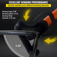 VOLTZ RB-32 Hydraulic Rebar Bender With Pump CP-800s Portable Rebar Bender Steel Bar, Steel Rod (6-32mm)