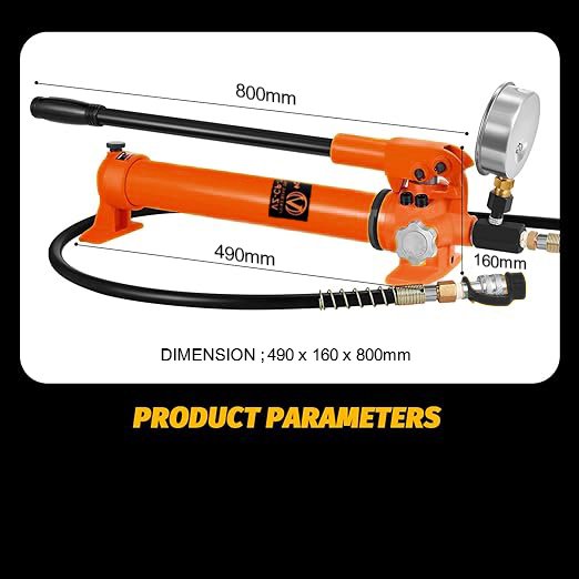 VOLTZ RSC-3050700B Hydraulic Lifting Jack with CP-700B Pump With Pressure Gauge Single Pump Stroke Single Acting Ram 50mm Lifting Hydraulic Cylinder Jack Solid with Hand Pump (30T, 2 Inch)