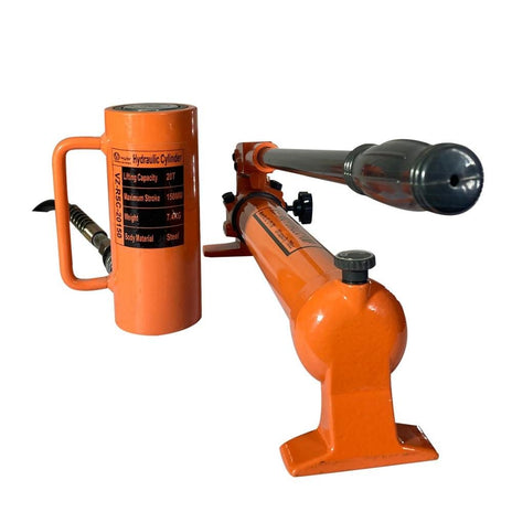 VOLTZ VZ-RSC-20150 Hydraulic Lifting Jack with CP 700 Hydraulic Pump Single Acting Ram 150mm Lifting Hydraulic Cylinder Jack Solid with Hand Pump 20 TON (6inch)