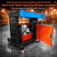 VOLTZ VZB-200 Pro Portable 3 in 1 Busbar Processing Machines Ultra-High Pressure Hydraulic Pumps Single Phase 750W Multi-Functional Carbon Steel, Alloy, Copper, Stainless Steel Cut/Punch/Banding Machine