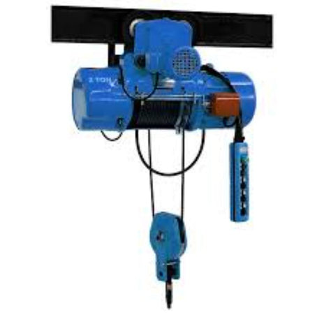Electric Wire Rope Hoist 2 Ton 3 Phase & 3 KW, 9 Meter & 13 mm Wire Rope With Electric Trolley for Industrial Use