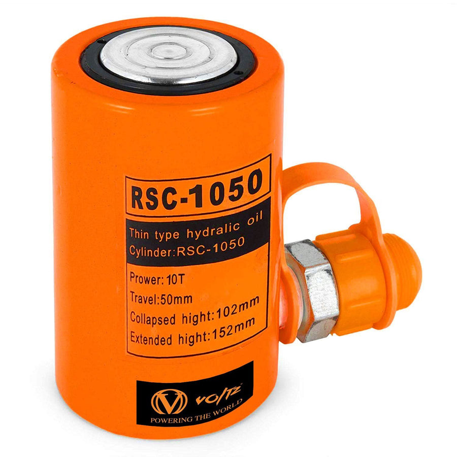 VOLTZ RSC-1050180B Hydraulic cylinders 10T 2Inch Stroke Hydraulic Cylinder Jack Solid with Hand pump Single Acting Hydraulic Ram Cylinder 50mm Hydraulic Lifting Cylinders (10T 2Inch)