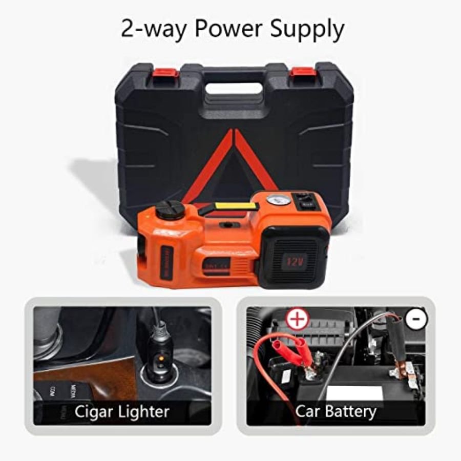 VOLTZ TY155HJ 5 Ton 12V Hydraulic Electric Car Jack with Impact Wrench | Portable 12V Car Jack for Emergency Tire Change (Lifting Range: 6–17.7 Inch)
