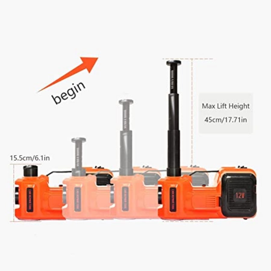 VOLTZ TY155HJ 5 Ton 12V Hydraulic Electric Car Jack with Impact Wrench | Portable 12V Car Jack for Emergency Tire Change (Lifting Range: 6–17.7 Inch)