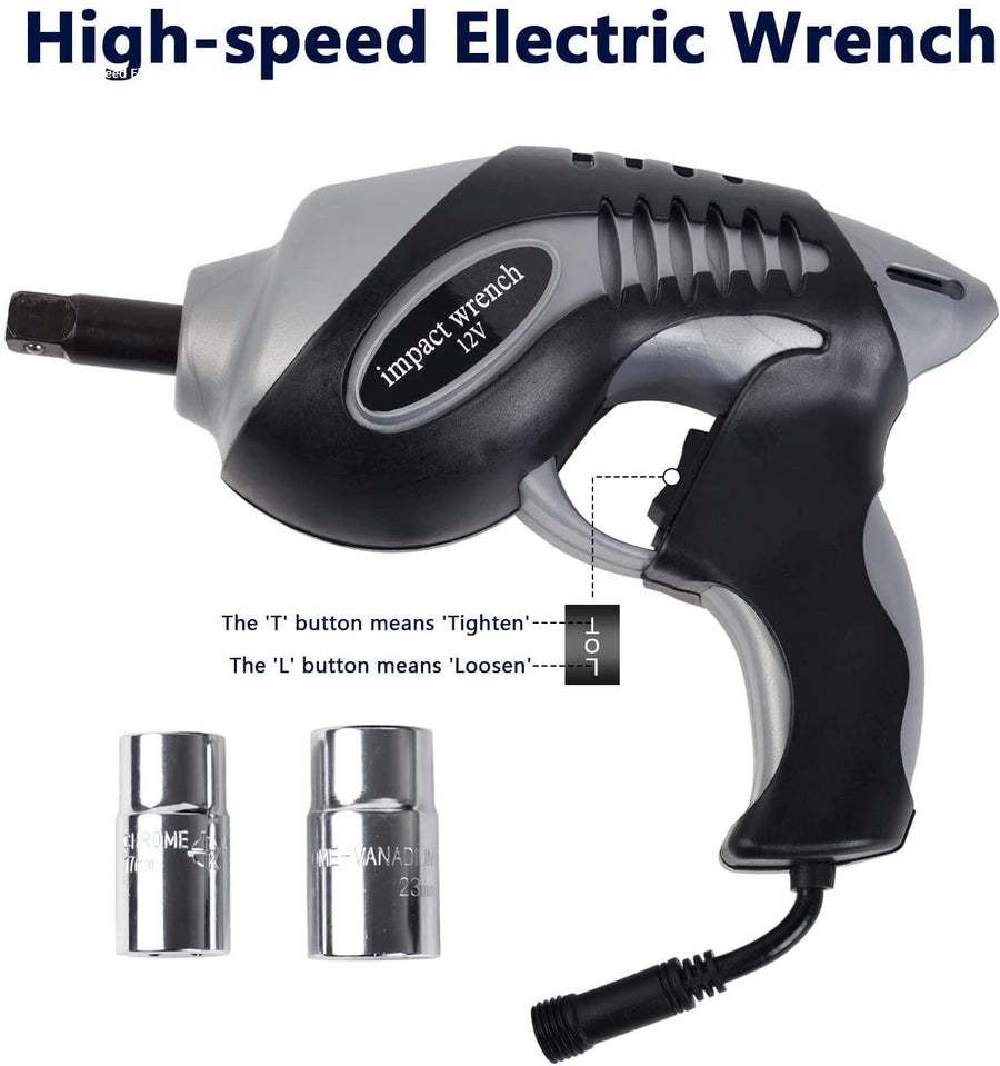 VOLTZ TY45EJS 5 Ton 12V Electric Car Jack with Impact Wrench | Portable Emergency Repair Kit for Cars & SUVs