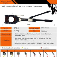 VOLTZ VZ CPC-95 Hydraulic Cable Cutter Upto 50/75/85/95mm Wire Rope Copper and Aluminum Cutting Tool Bolt Cutter Heavy Duty Wire Cutting Tools