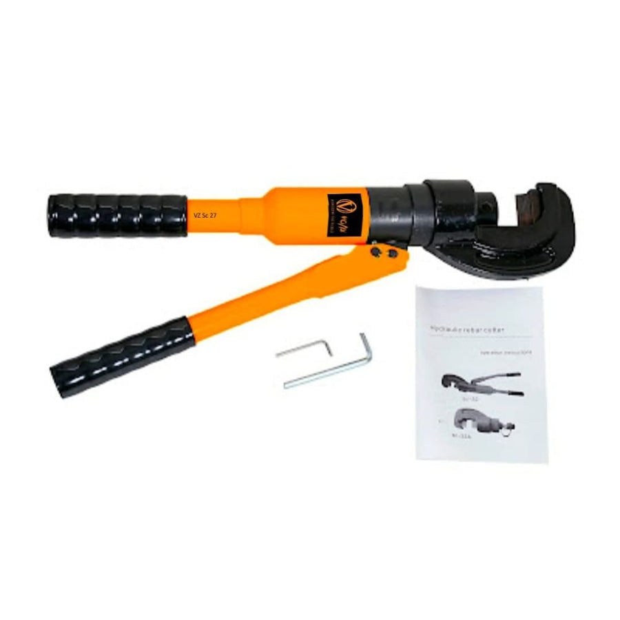 VOLTZ SC-27 Rebar Cutter Manual Hydraulic Rebar Cutter 14T Steel Rebar Cutting Tool Hand Rebar Cutting Machine for Cutting Steel Bar Range ?4-27mm with Two Cutter Heads