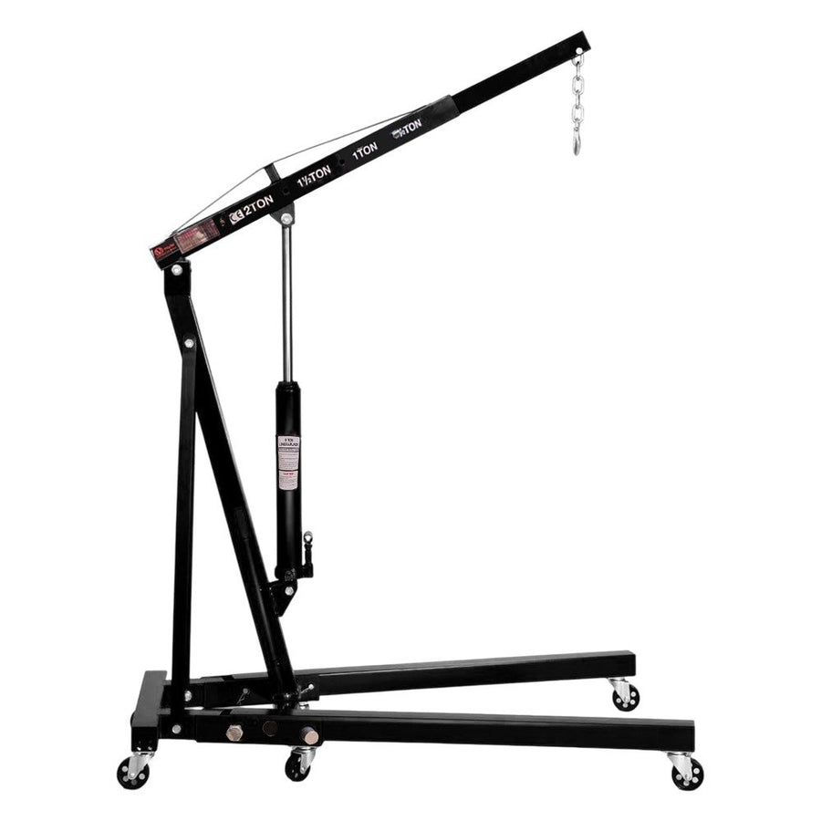 VOLTZ VZ-2 Ton Alloy Steel Engine Hoist Folding Hydraulic Cherry Picker Shop Crane 4400 Ib Lift heavy duty Shop Crane With Wheels Engine Crane 90kg(Black)
