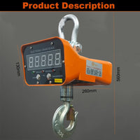 VOLTZ 2 Ton Mini Crane Scale, Hanging Scale Industrial Light Duty, Digital Crane Scale with Remote Control, Hardened Nylon case & LED Screen, 2200 lbs/2000 kg,High Precision for Construction, Factory