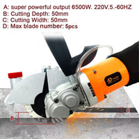 VOLTZ BWC-156 Brushless Wall chaser machine 6500W with 5 Blade groove cutting machine slotting electric wall chaser 220V, 6300 RPM marble concrete cutter Machine