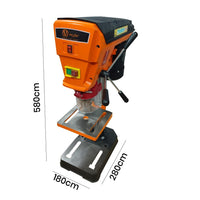 VOLTZ VZ-Dp16 1.8-Amp 8-Inch 9-Speed Cast Iron Bench Drill Machine Benchtop Drill Press For Wood Working With Led Light, Black/Orange(400W, 0.62 Inches)