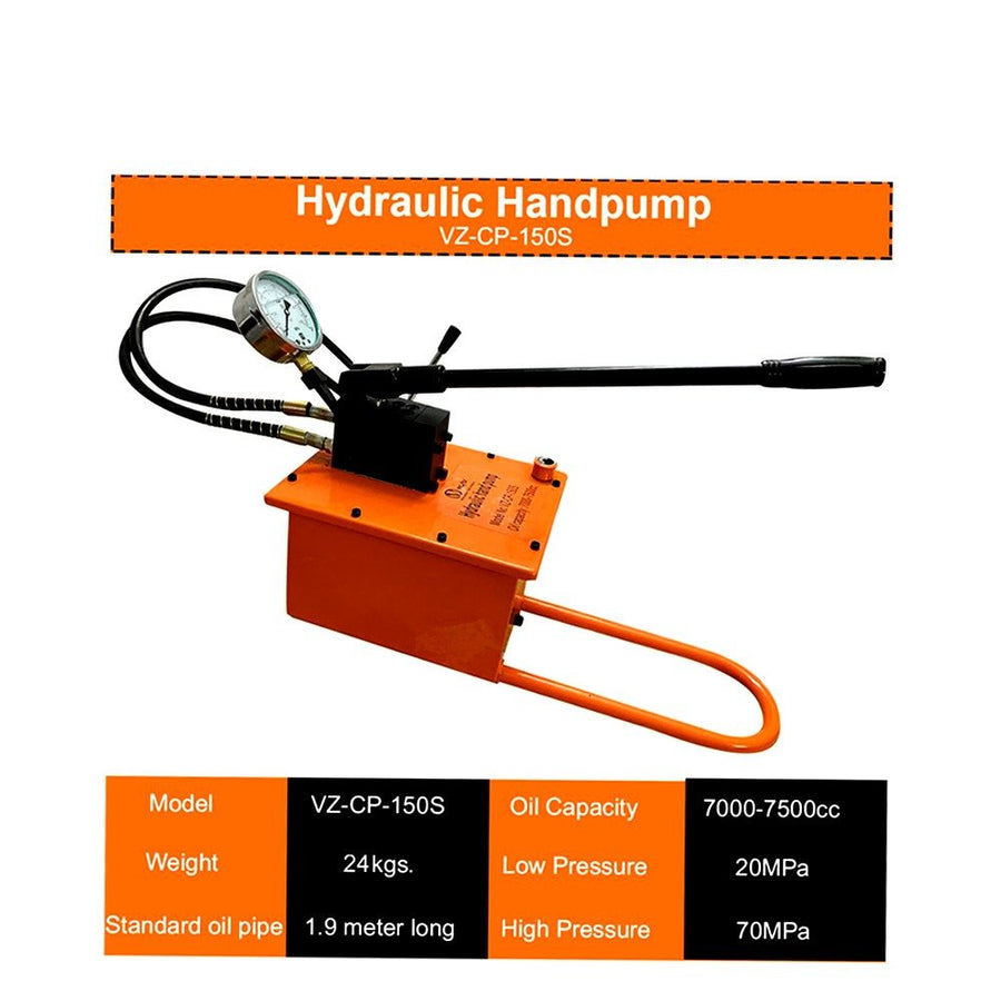VOLTZ VZ-RSC-200200 Hydraulic Lifting Jack with CP150S Hydraulic Pump Single Acting Ram 200mm Lifting Hydraulic Cylinder Jack Solid with Hand Pump 200 TON
