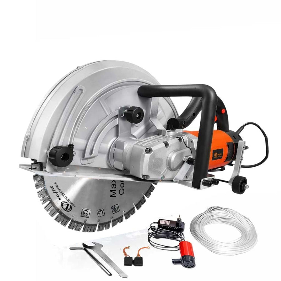VOLTZ WC-400X Electric Wall Chaser 7200W | 15.7-Inch (400mm) Saw with Guide Roller, Water Line | 3800RPM, 155mm Depth Diamond Cutting Blade 220V Wall, Marble, Concrete Cutter Machine