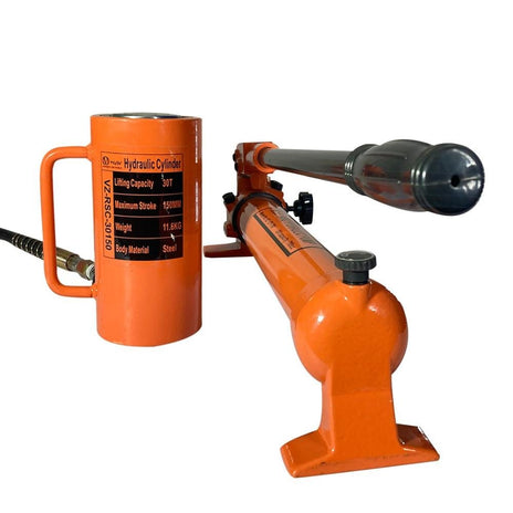VOLTZ VZ-RSC-30150 Hydraulic Lifting Jack with CP 700 Hydraulic Pump Single Acting Ram 150mm Lifting Hydraulic Cylinder Jack Solid with Hand Pump 30 TON (6inch)