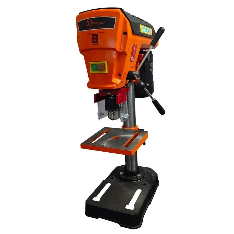 VOLTZ VZ-Dp16 1.8-Amp 8-Inch 9-Speed Cast Iron Bench Drill Machine Benchtop Drill Press For Wood Working With Led Light, Black/Orange(400W, 0.62 Inches)