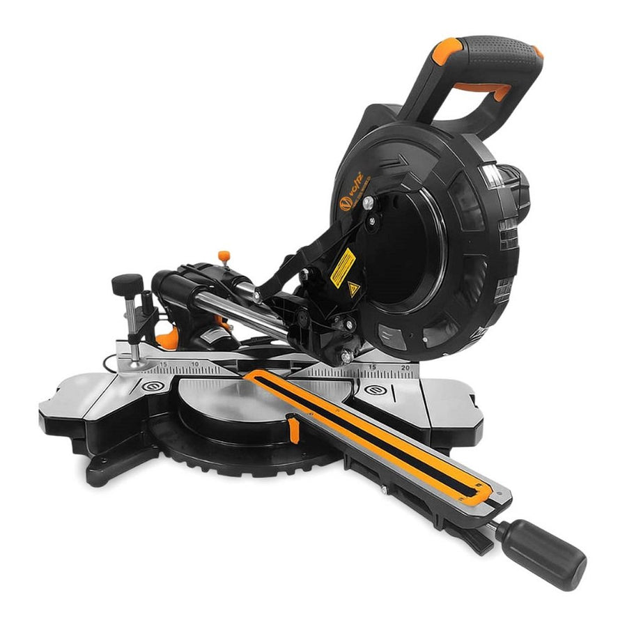 VOLTZ VZ-MS210 Miter Saw 2200W 8" with Dual Bevel Sliding Compound Miter Saw with Laser & Corded Electric LED Light 4700 RPM 210mm, 2.6mm Blade Dia & 80T TCT Blade, Professional Mitersaw