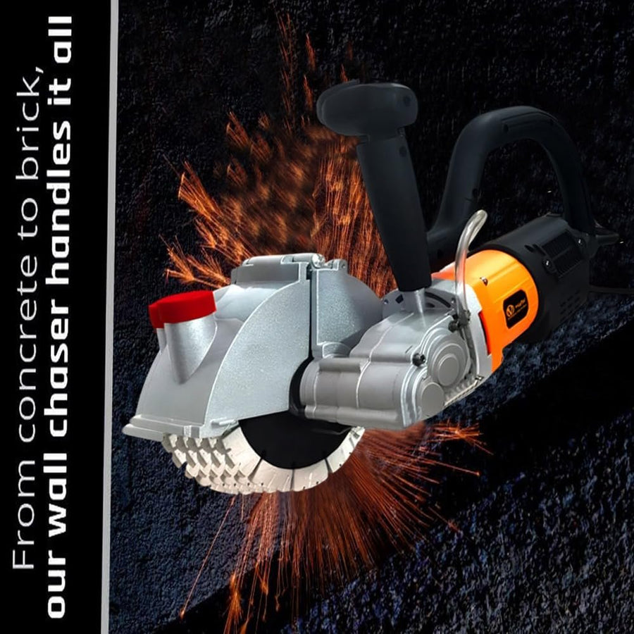 VOLTZ BWC-156 Brushless Wall chaser machine 6500W with 5 Blade groove cutting machine slotting electric wall chaser 220V, 6300 RPM marble concrete cutter Machine