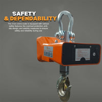 VOLTZ VZ-CS 2 Ton Digital Scale 4400lb/2000Kg Digital Hanging Scale Industrial Heavy Duty Crane Scale with Remote Control