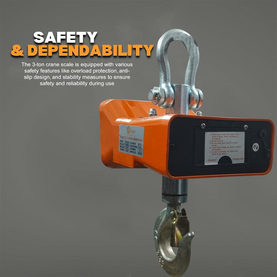 VOLTZ VZ-CS 2 Ton Digital Scale 4400lb/2000Kg Digital Hanging Scale Industrial Heavy Duty Crane Scale with Remote Control