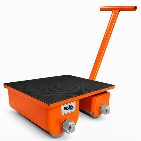 VOLTZ 6 TON CARGO TROLLEY WITH HANDLE 180 Degree Rotation Heavy Duty Industrial Machinery Mover Lifter Steel Skate Roller