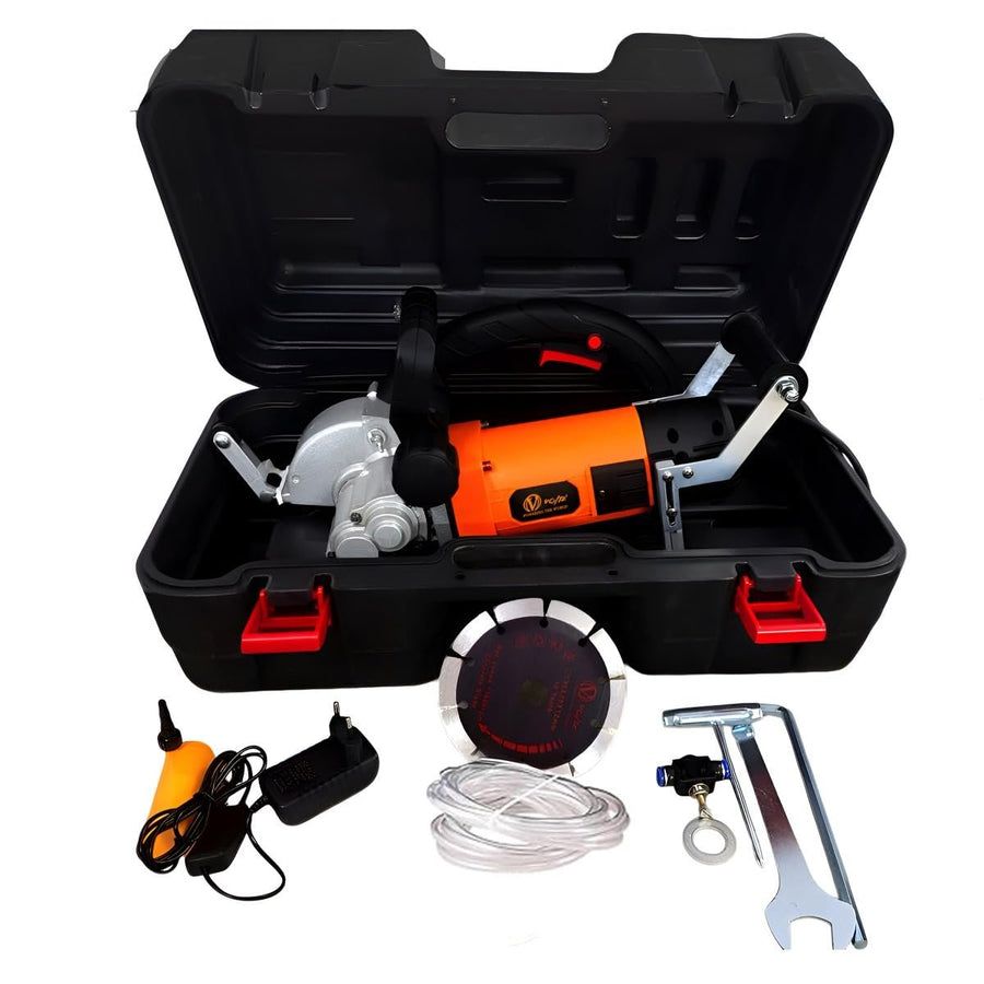 VOLTZ WC-133X Electric wall chaser machine 6000W with 5 Blade groove cutting machine slotting electric wall chaser 220V, 6500RPM marble cutter Machine