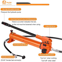 VOLTZ VZ-SN-20100 Hydraulic Lifting Jack with CP-700 Hydraulic Pump Single Acting Lock Nut lifting Stroke 100MM Lift Cylinder Jack Solid 20TON (4inch)