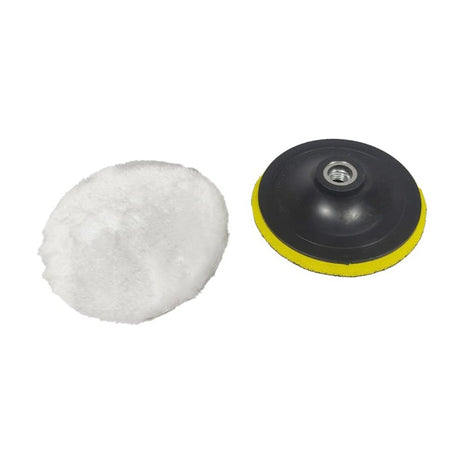 VOLTZ VZ-CP1600 Electric Hand Polisher's M14 Hookpad & Wool Polishing Buffing Pad Wheel 125 MM for Attachments