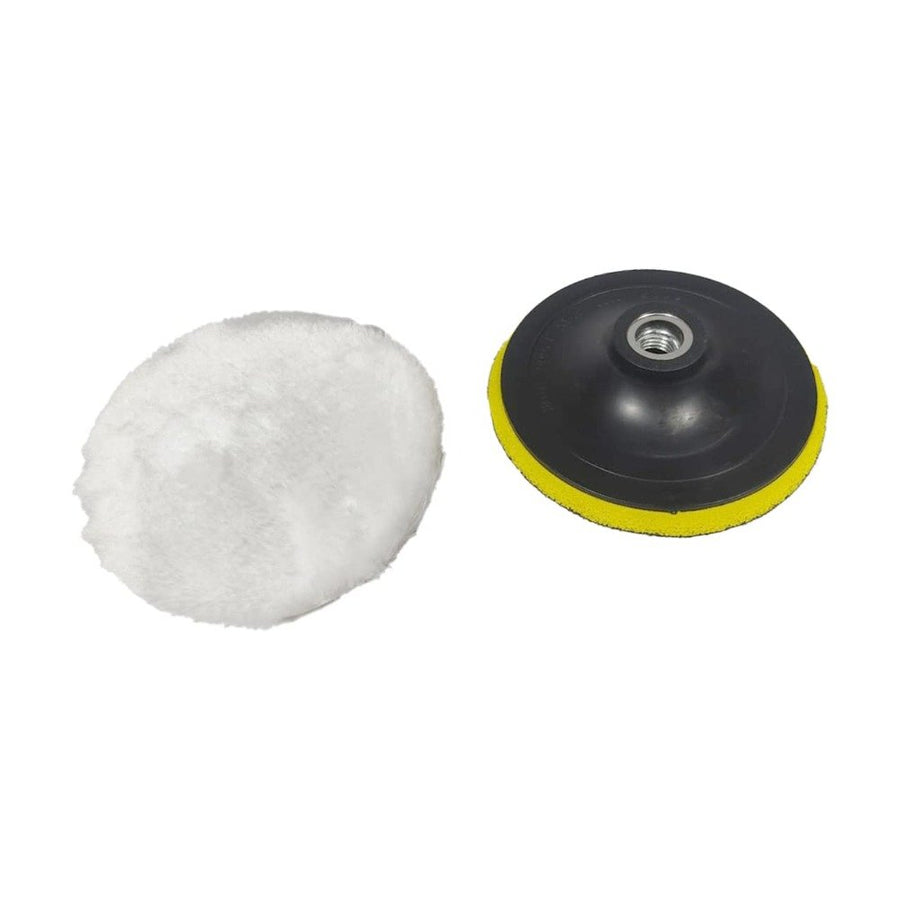 VOLTZ VZ-CP1600 Electric Hand Polisher's M14 Hookpad & Wool Polishing Buffing Pad Wheel 125 MM for Attachments