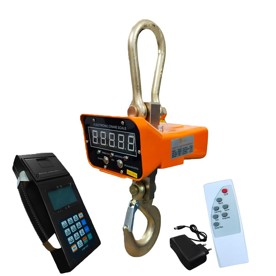 VOLTZ VZ-CS 3Ton Digital Scale With YTK-1100 Handheld Data Printing Instrument 6600lb/3000Kg Digital Hanging Scale Industrial Heavy Duty Crane Scale with Remote Control
