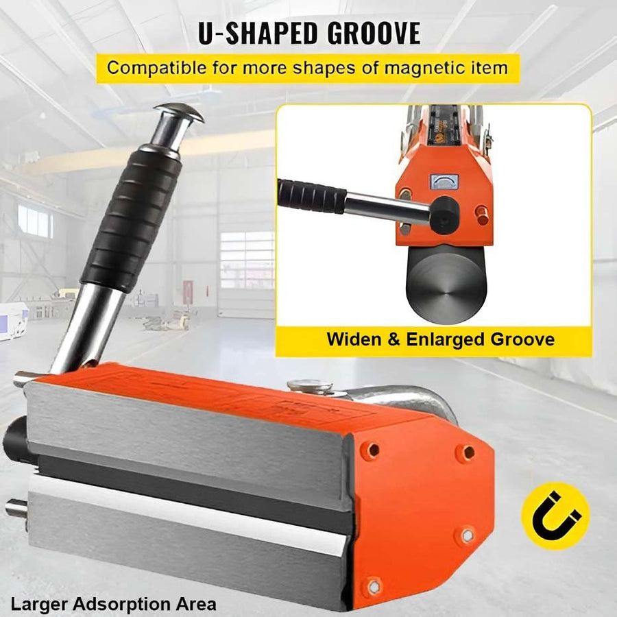 VOLTZ VZ-MPL-3Ton Permanent Magnetic Lifter (3000kg) Metal Plate and Cylinder Magnetic Lifting Crane Hoist Heavy Duty with Safety Lock Industrial Use