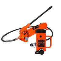 VOLTZ VZ-RCH-10075 Hydraulic Hollow Hole Cylinder Jack with CP 700A Hydraulic Pump Single Acting Ram 75mm Lifting Hydraulic Cylinder Jack Solid with Hand Pump 100 TON (3inch)
