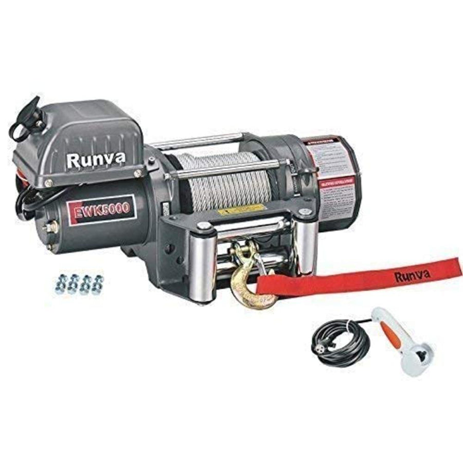RUNVA EWK 5000U 12V Electric Winch with 24m Steel Cable (2272kg) for Off-Road Recovery