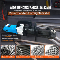 VOLTZ RB-32 Hydraulic Rebar Benders & Straightener Heavy duty 220V, 16-32 MM Hand Hold Portable Rebar Bender, Bar Bending Machine for Rebar, Steel Bar, Steel Rod