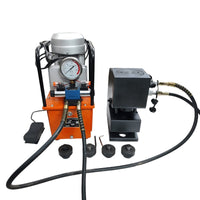 VOLTZ CH-100 Hydraulic Hole Punching Tool with VZ-DB075-D2 750w Electric Pump  Hole Digger Force Puncher Smooth Hole Puncher for Iron Plate Copper Bar Aluminium Stainless Steel Dies, 22, 25, 28,32