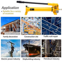VOLTZ FPY-100D with CP-700 Hand Pump 100 ton Low Profile Hydraulic Ram Jack Multi-Section Stoke 72mm Mini Protable Hydraulic Cylinder Industrial Super Thin Lifting Jack, not for Car (100T)