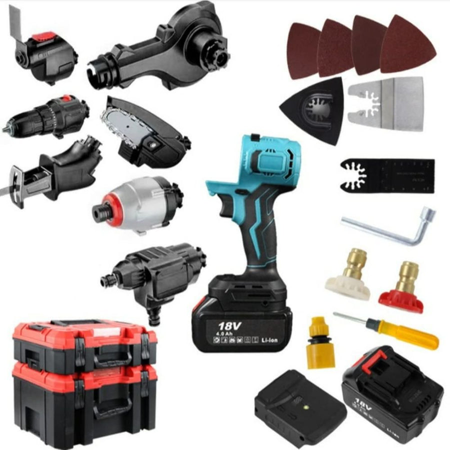 VOLTZ Universal Model Cordless Drill Combo Kit Brushless Motor with Case, 2pcs 3.0 AH Batteries & 1Pc Makita Type Pedestal Charger