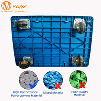 VOLTZ-VTC-400kg Plastic Platform Trolley With Fence Double Handrail Platform Trolley 400kg For Loading And Storage Materials 360 Degree Swivel Wheels, Portable, Foldable Easily Storable Trolley