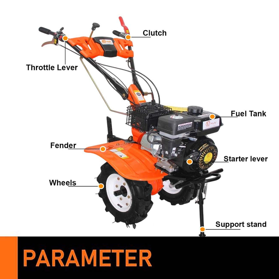 VOLTZ 4 Stroke Agriculture Cultivator VPX-1000 Heavy Duty 7Hp Petrol Engine with High Metal 32 Blades set 3600Rpm Mini Rotavator, Tiller, Weeder Ideal for All Types of Agriculture Crops