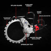 VOLTZ BL-410 Brushless Wall Chaser 8500W | 16-Inch (410mm) Saw with Water Line | 2000RPM, 300mm Cutting Depth Diamond Cutting Blade 220V Wall, Marble, Concrete Cutter Machine