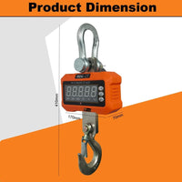 VOLTZ 2 Ton Mini Crane Scale, Hanging Scale Industrial Light Duty, Digital Crane Scale with Remote Control, Hardened Nylon case & LED Screen, 2200 lbs/2000 kg,High Precision for Construction, Factory