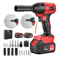 VOLTZ VZ-IW21 Cordless Electric Impact Wrench, 1/2 Inch Impact Gun Max Torque 330 ft lbs (450N.m) with 2x 4.0Ah Battery, Adapter, Fast Charger, 5 Sockets, 8 Drill & 5 Screwdriver for Car Home