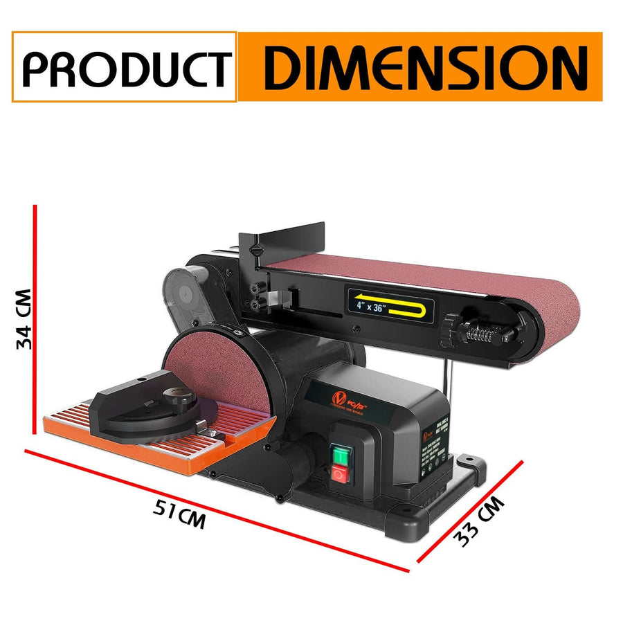 VOLTZ VZ-DS-500 Electric Belt Grinder Sander 6 Inch Electric Belt & Disc Sander 500W Grinder Polisher 2980 RPM Speed Metal Bench Sanding Machine Workshop Sanding Grinding Machine