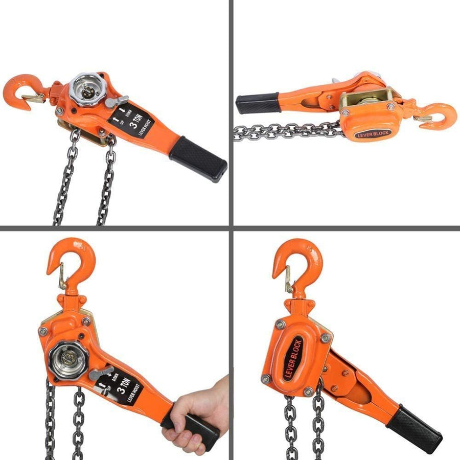 VOLTZ 3 Ton Rachet Lever Chain hoist block - 3 ton × 1.5mtr