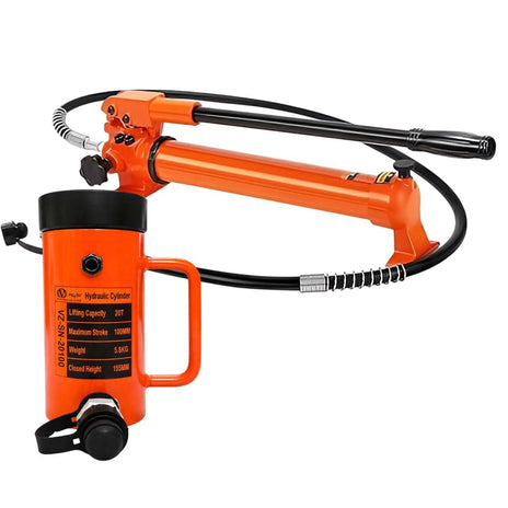 VOLTZ VZ-SN-20100 Hydraulic Lifting Jack with CP-700 Hydraulic Pump Single Acting Lock Nut lifting Stroke 100MM Lift Cylinder Jack Solid 20TON (4inch)